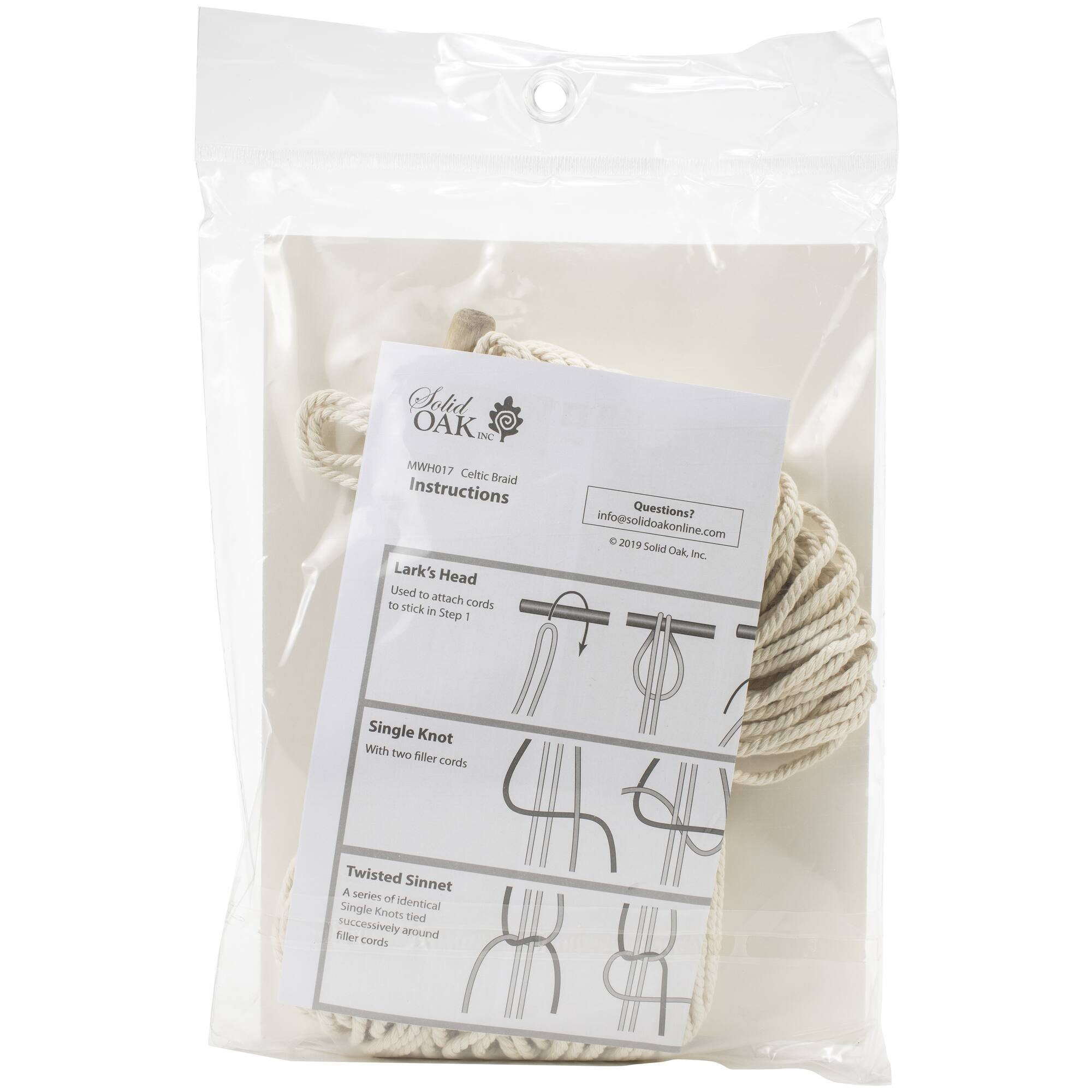 Solid Oak Make-ramé™ Celtic Braids Mini Macramé Wall Hanging Kit